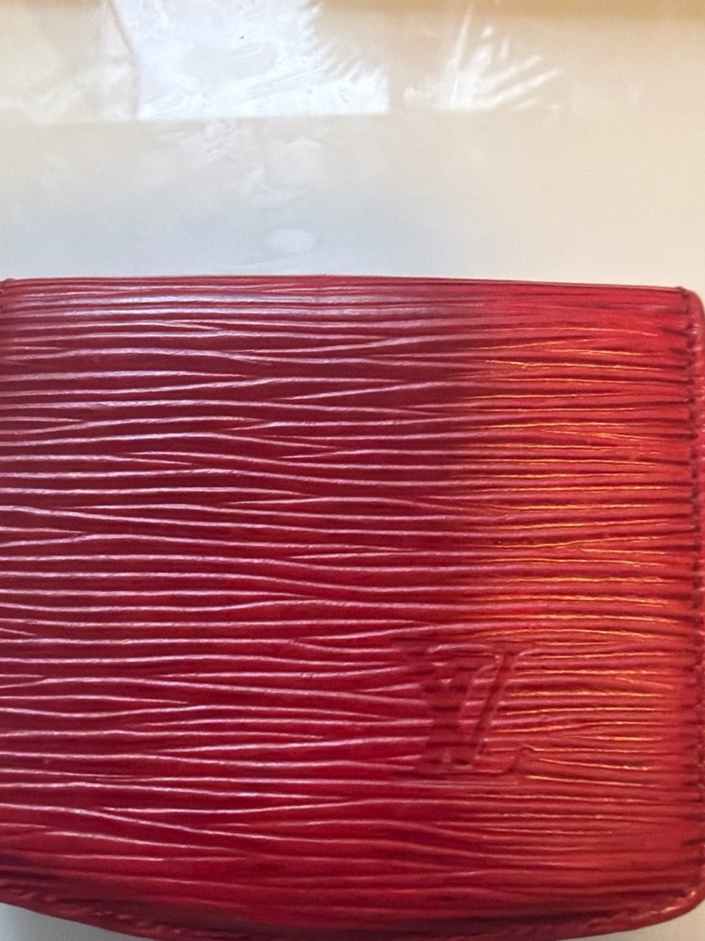 Louis Vuitton Red Epi Leather Fold coin purse and card holder